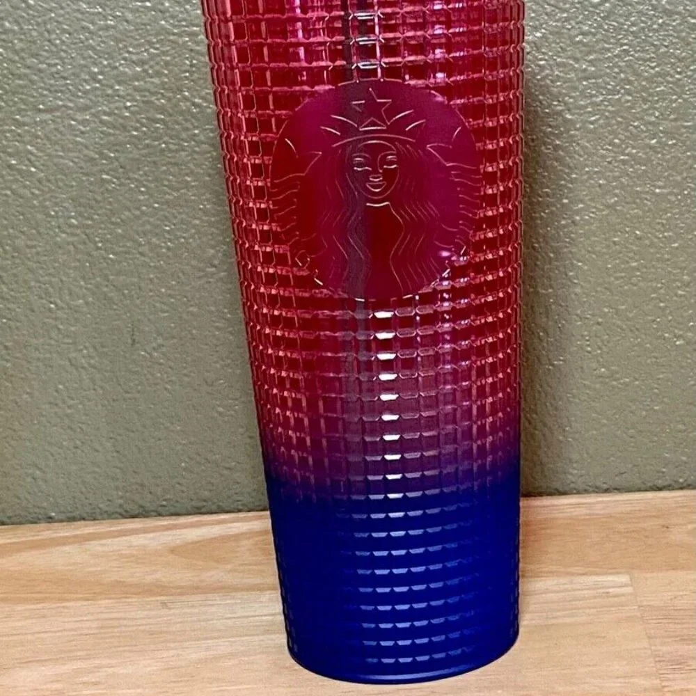 Starbuck's 2022 Studded Tumbler 24‎ Oz • RARE • Translucent Pink W/Purple Bottom